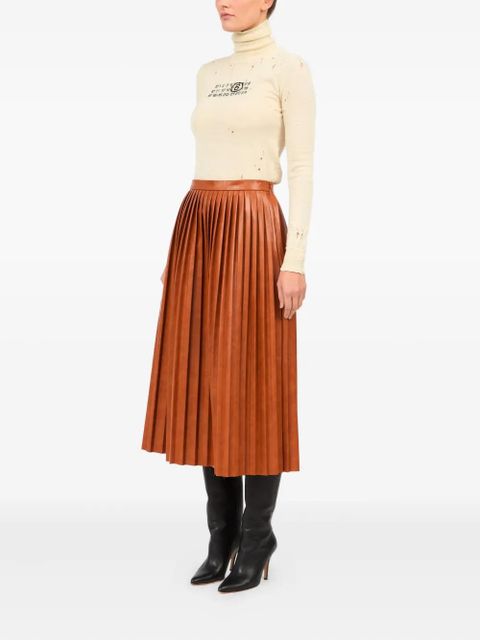 MM6 Maison Margiela pleated midi skirt - Orange - zdjęcie produktu nr 2