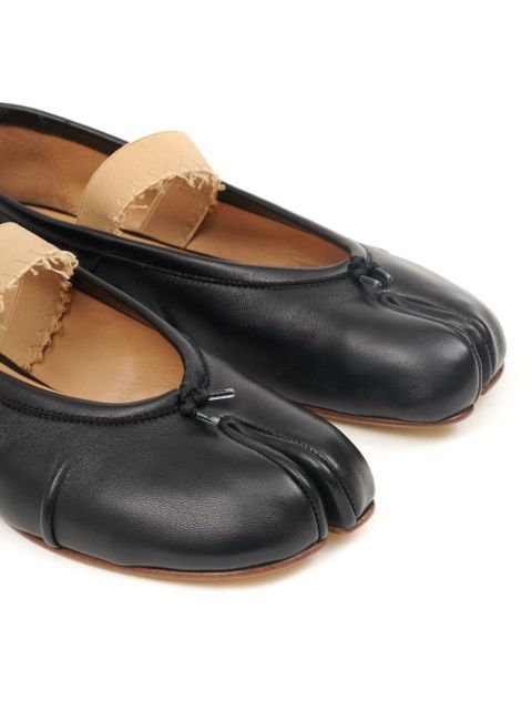 Maison Margiela Tabi leather ballerina shoes - Black