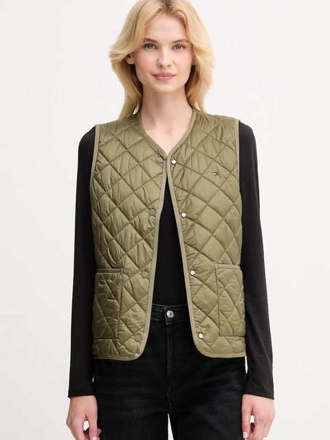 Tommy Hilfiger bezrękawnik kolor zielony przejściowy WW0WW47289 - zdjęcie produktu nr 1