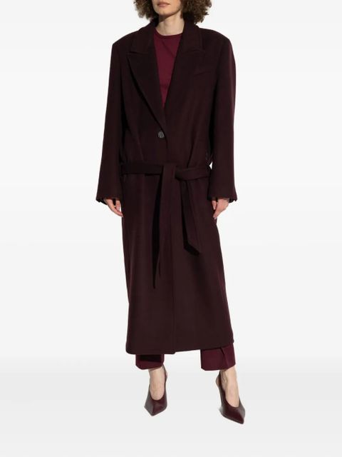 The Attico belted wool coat - Red