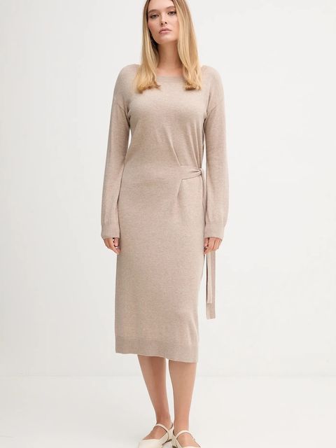 Gaudi sukienka kolor beżowy maxi prosta 521FD13001 - zdjęcie produktu nr 1