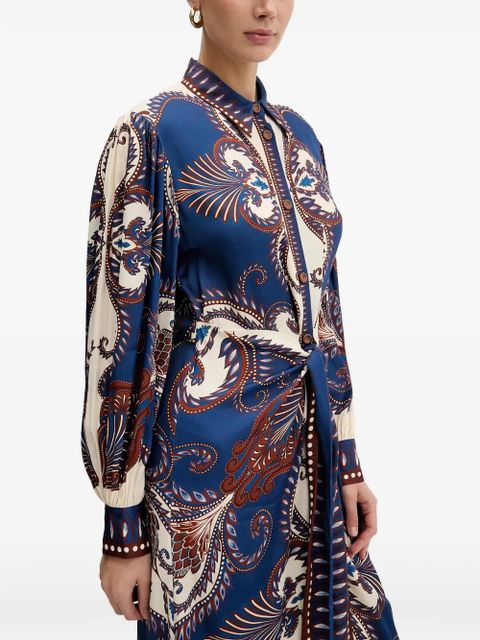 FARM Rio tie-waist midi dress - Blue