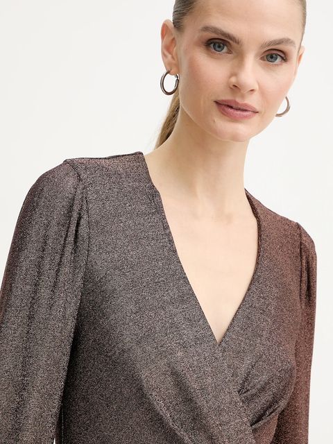 Morgan sukienka kolor brązowy mini dopasowana RNINO