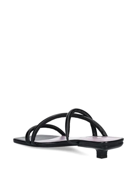 BY FAR 35mm leather-wrapped kitten-heel slides - Black - zdjęcie produktu nr 2