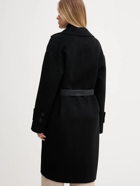 Marc Aurel płaszcz z wełną kolor czarny 5026-1000-93348