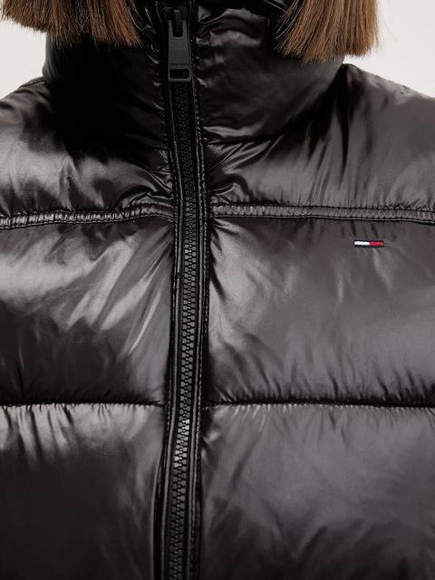 Tommy Jeans bezrękawnik kolor czarny zimowy DW0DW22037