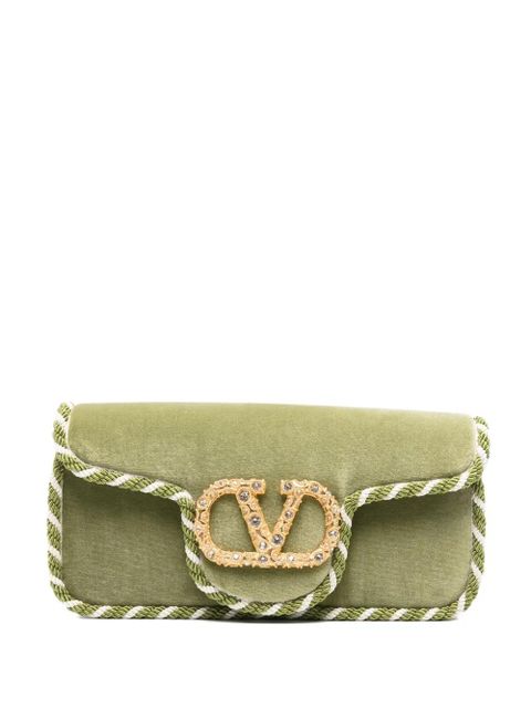 Valentino Garavani Locò embellished-trim clutch bag - Green - zdjęcie produktu nr 1