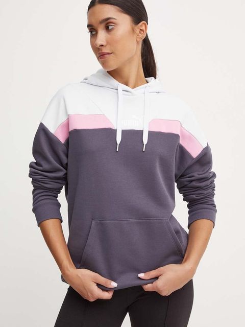 Puma bluza damska kolor fioletowy z kapturem wzorzysta 681647 - zdjęcie produktu nr 1