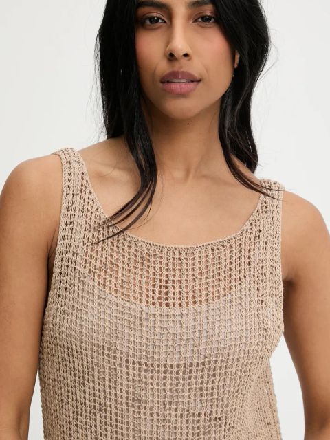 Answear.LAB sukienka kolor brązowy mini dopasowana