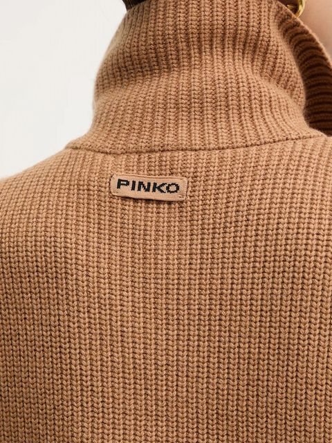 Pinko komin z dodatkiem wełny damski kolor brązowy gładki 105994 A2Z4 - zdjęcie produktu nr 2