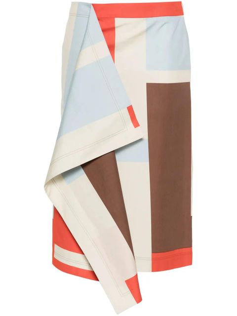 FENDI FF Puzzle-print midi skirt - Neutrals - zdjęcie produktu nr 1