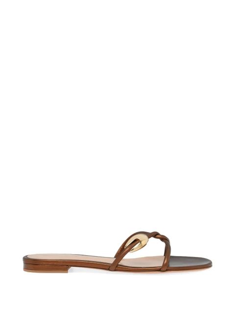 Gianvito Rossi Jungle Mamba twisted leather sandals - Brown - zdjęcie produktu nr 1