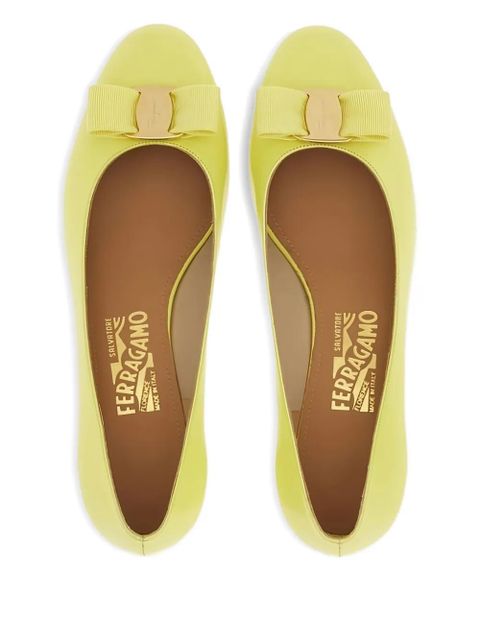 Ferragamo leather ballet flats - Yellow