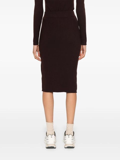 PINKO ribbed-knit midi skirt - Brown - zdjęcie produktu nr 2