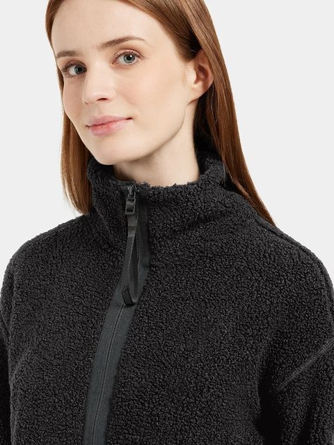 Didriksons bluza polarowa SALLY damska kolor czarny gładka 505165