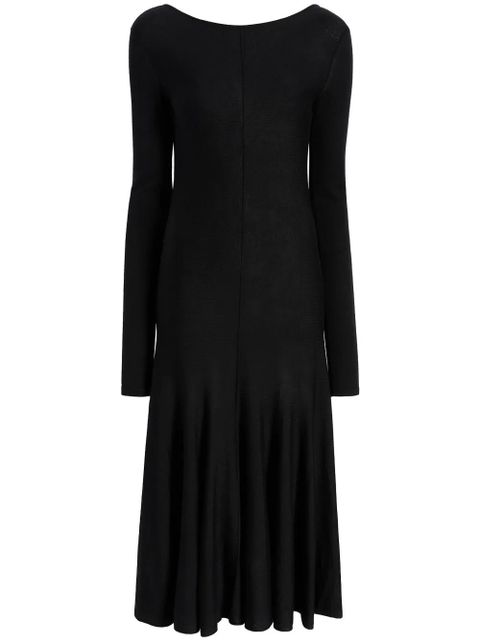 KHAITE scoop-back virgin-wool midi dress - Black - zdjęcie produktu nr 1