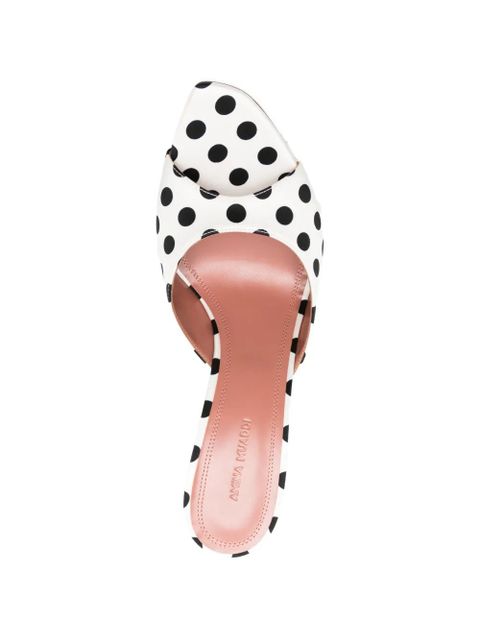 Amina Muaddi Alexa polka dot sandals - White