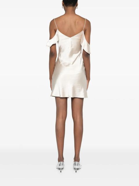 Self-Portrait flower satin mini dress - Neutrals