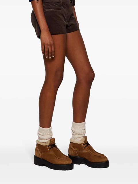 Miu Miu suede lace-up boots - Brown