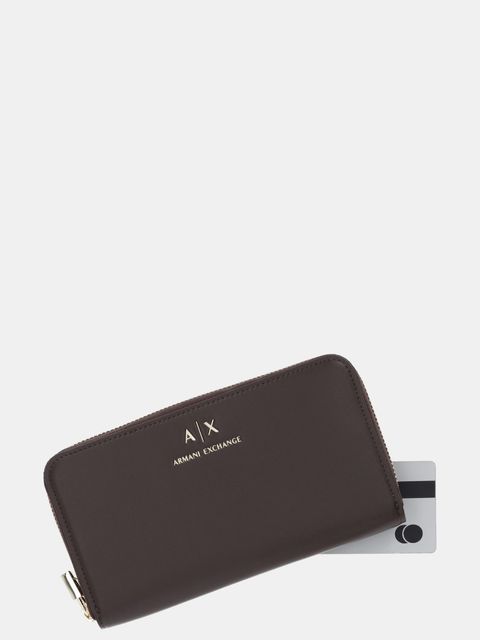 Armani Exchange portfel damski kolor brązowy XW000359 AF12040