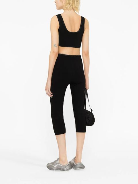 Alexander Wang rhinestone-trim cropped top - Black
