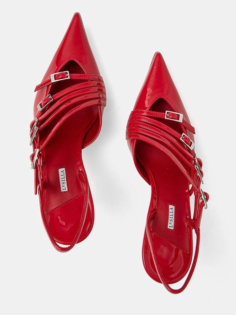 Le Silla szpilki skórzane Chanel Scarlet