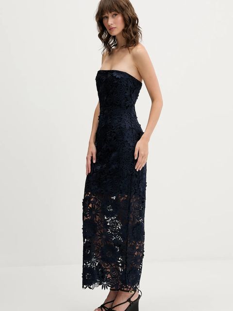 Rotate sukienka kolor granatowy midi dopasowana 1150271725 - zdjęcie produktu nr 2