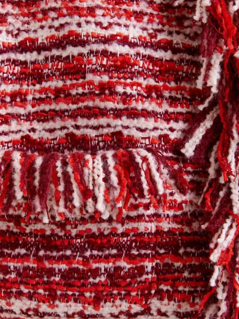 Essentiel Antwerp fringed wool-blend bouclé jacket - Red