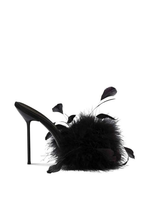 Paris Texas Lidia feather mules - Black - zdjęcie produktu nr 1