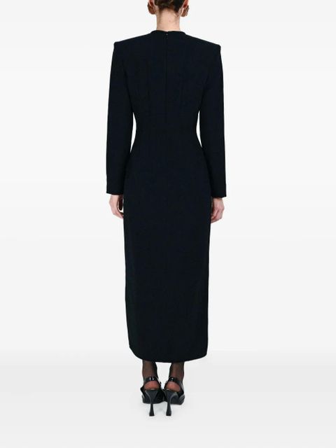 Rowen Rose bow-detail long dress - Black