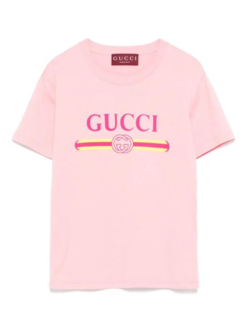 Gucci logo-print cotton t-shirt - Pink - zdjęcie produktu nr 1
