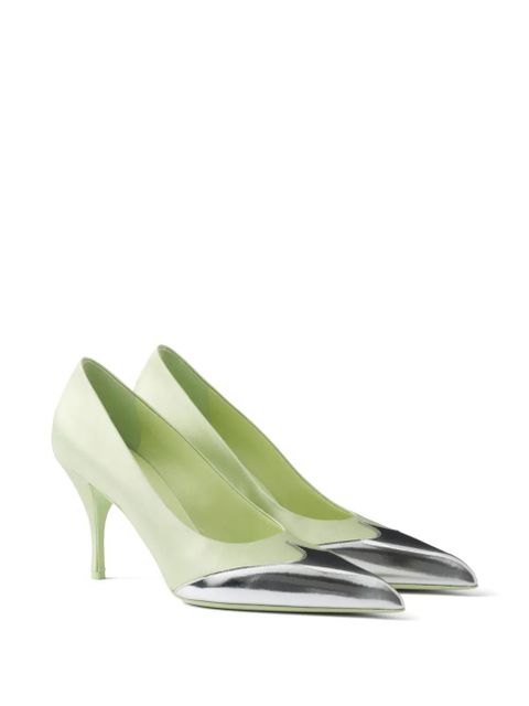 Prada 85mm satin-finish pumps - Green - zdjęcie produktu nr 2