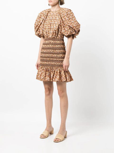 Acler Brooks graphic-print dress - Brown