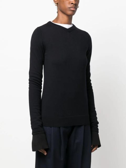 TOTEME crew-neck thumbslot jumper - Blue