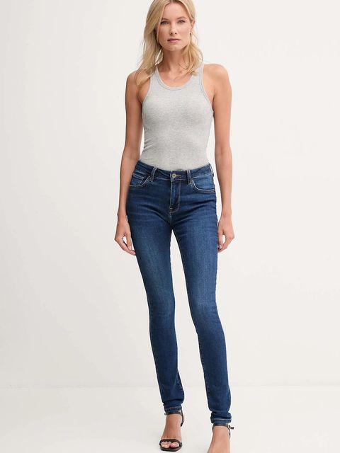 Pepe Jeans jeansy damskie kolor niebieski PL2047285AB