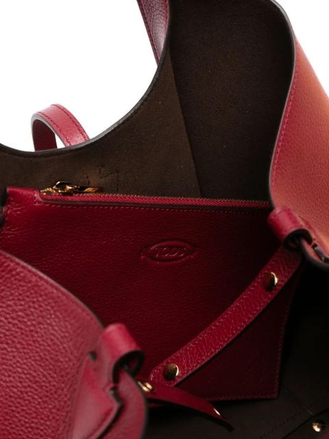 Tod's Timeless T-bar clasp leather tote bag - Red