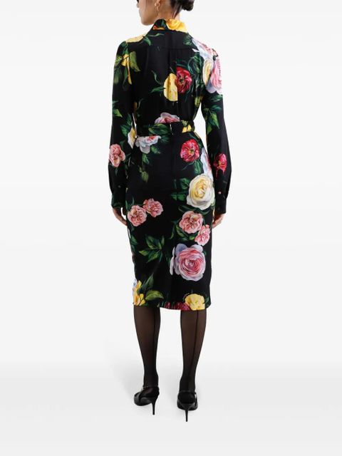 Dolce & Gabbana floral-print midi skirt - Black