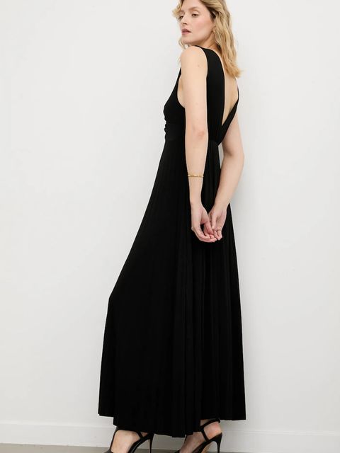 Answear.LAB sukienka kolor czarny maxi rozkloszowana - zdjęcie produktu nr 1