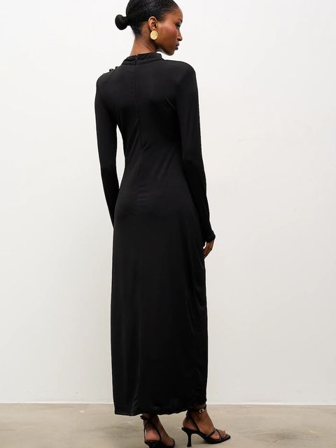 Answear.LAB sukienka kolor czarny maxi dopasowana - zdjęcie produktu nr 2