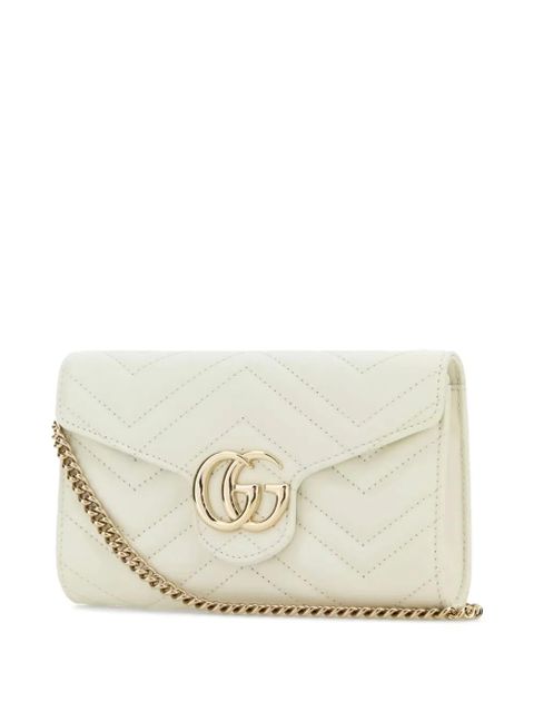 Gucci GG Marmont chevron-leather wallet - White