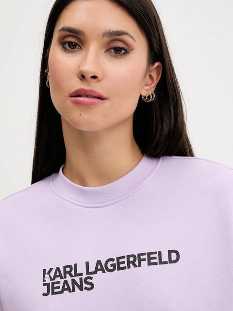 Karl Lagerfeld Jeans bluza damska kolor fioletowy z nadrukiem A1W20005