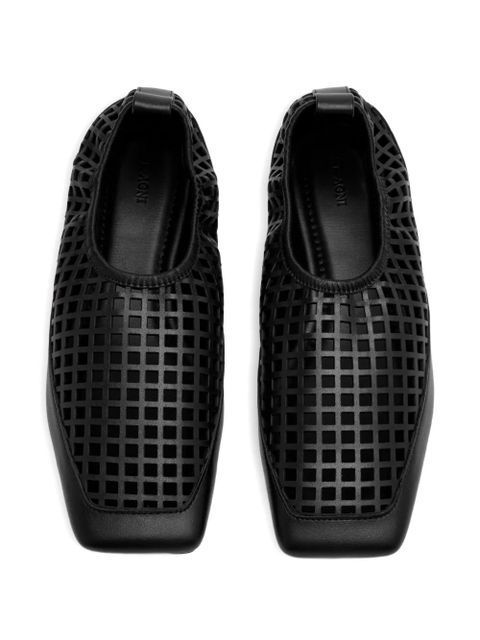 St. Agni perforated square-toe ballet flats - Black