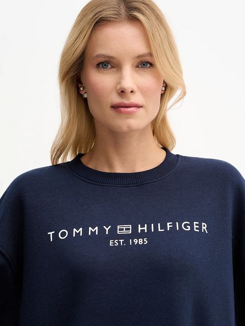Tommy Hilfiger bluza damska kolor granatowy z nadrukiem WW0WW47831 - zdjęcie produktu nr 2