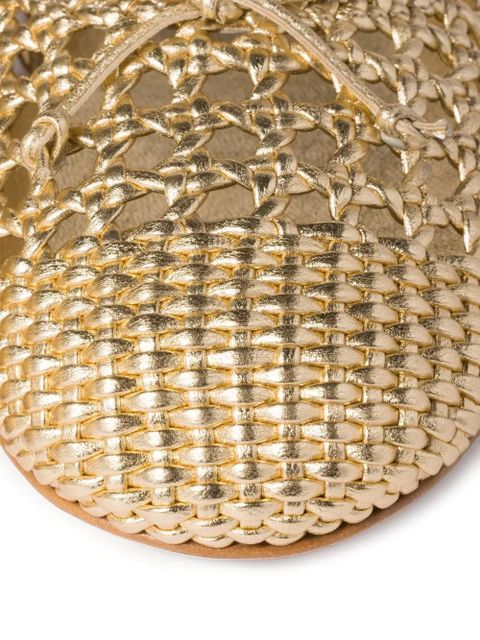 Miu Miu woven mordoré nappa-leather ballerinas - Gold