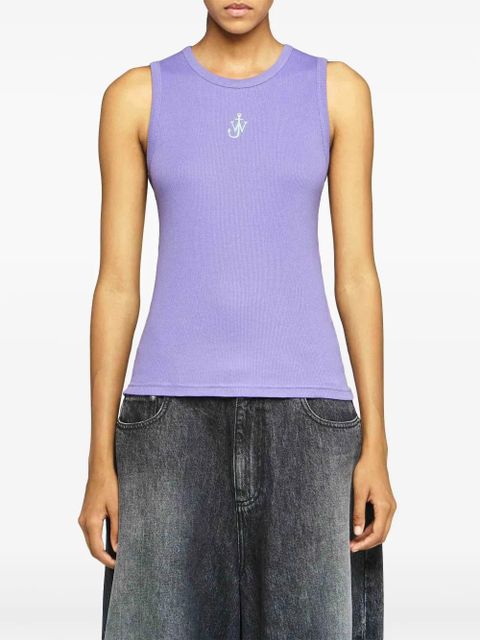 JW Anderson logo-embroidered top - Purple
