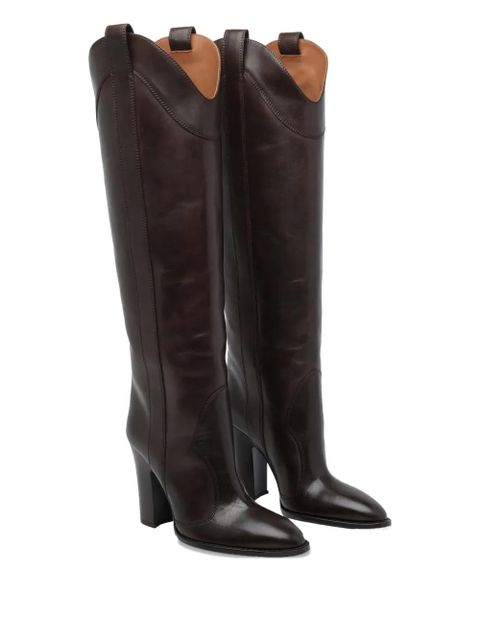 Paris Texas 100mm Lavinia pointed over-the-knee boots - Brown - zdjęcie produktu nr 2