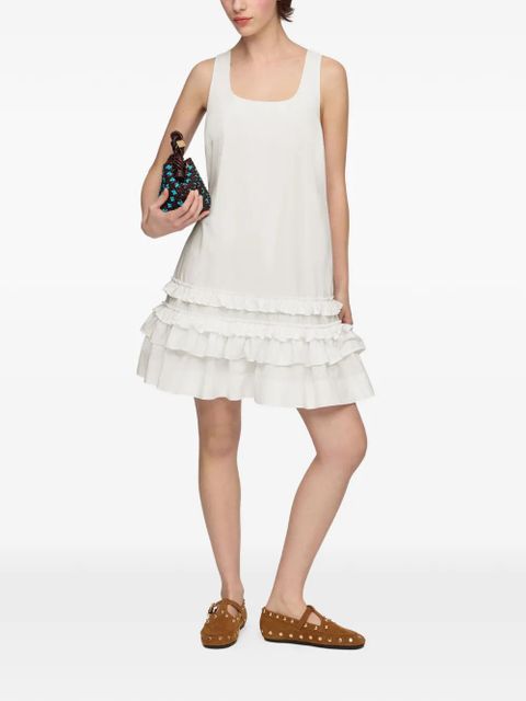 GANNI ruffled-trim mini dress - White - zdjęcie produktu nr 2