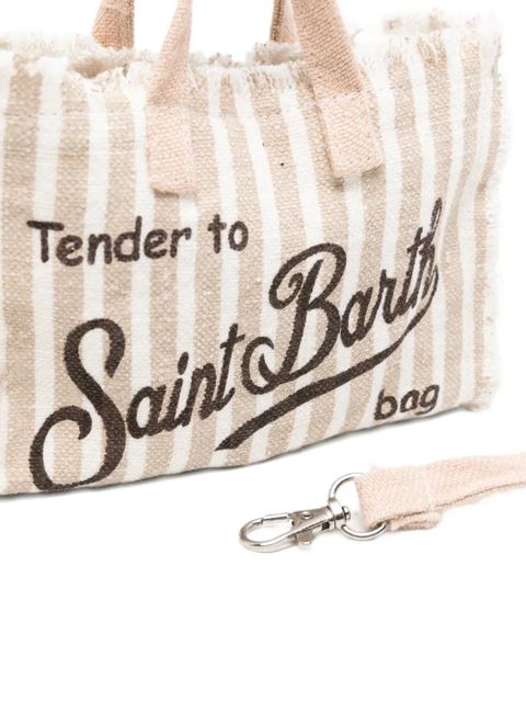 MC2 Saint Barth striped frayed-edge phone bag - Neutrals