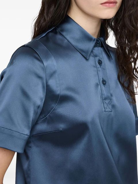 JW Anderson satin polo shirt - Blue