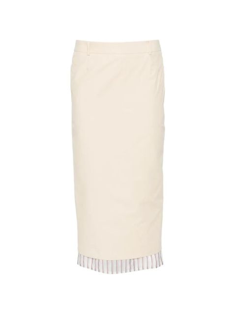 The Attico striped-hem midi skirt - Neutrals - zdjęcie produktu nr 1
